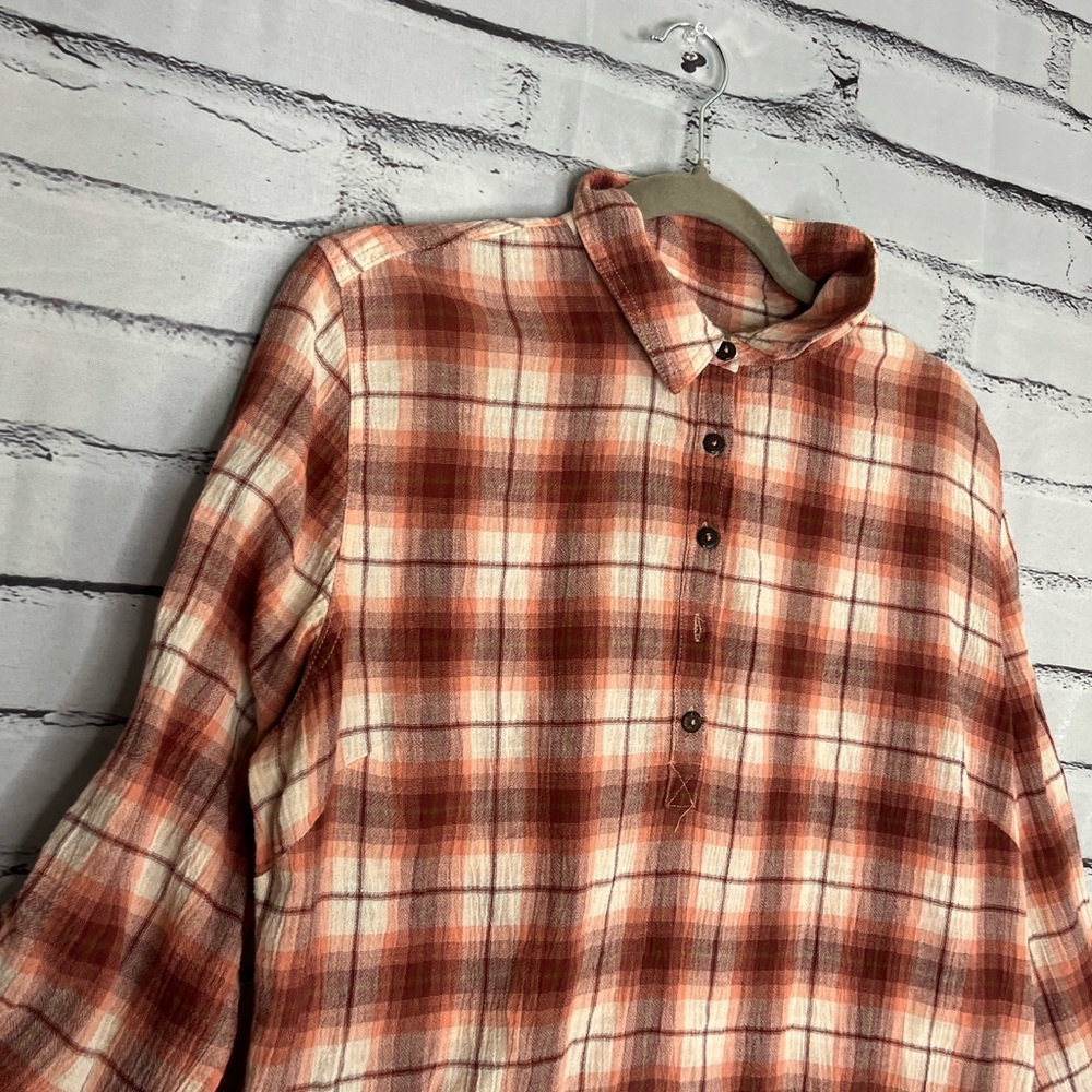 Royal Robbins Red and White Plaid Casual Button Down Shirt SZ L Streetwear Relax - Picture 3 of 14